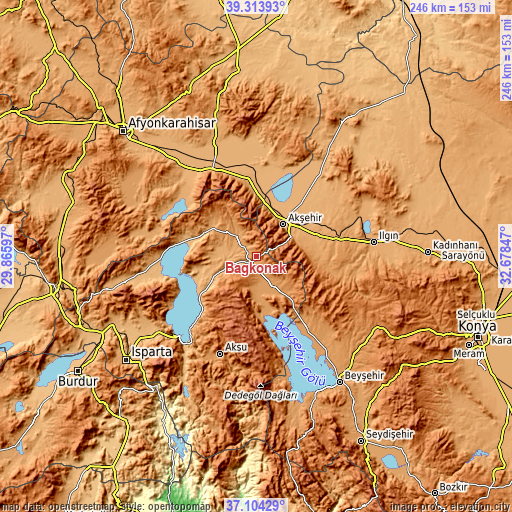 Topographic map of Bağkonak