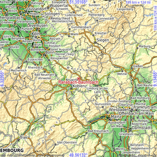 Topographic map of Ransbach-Baumbach