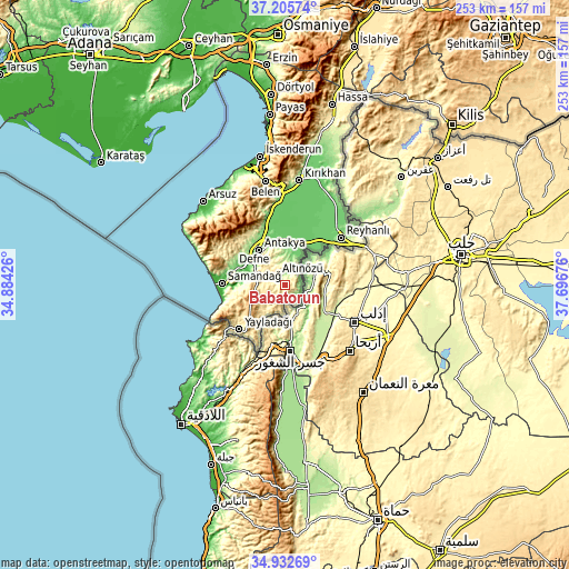 Topographic map of Babatorun