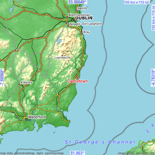 Topographic map of Castletown