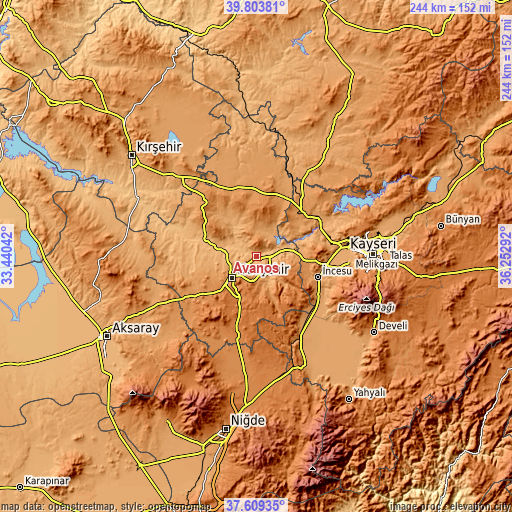 Topographic map of Avanos