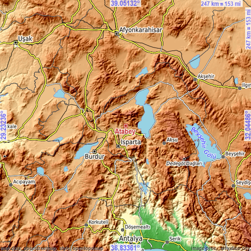 Topographic map of Atabey