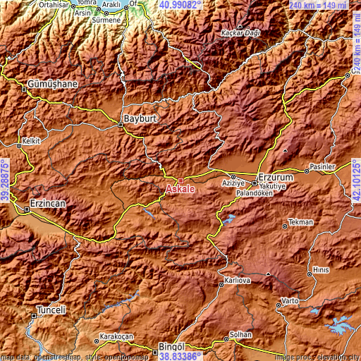 Topographic map of Aşkale