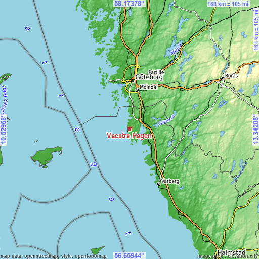 Topographic map of Västra Hagen