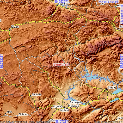 Topographic map of Danişment