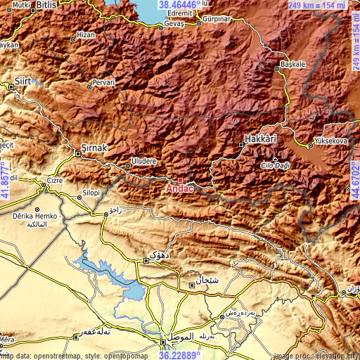 Topographic map of Andaç