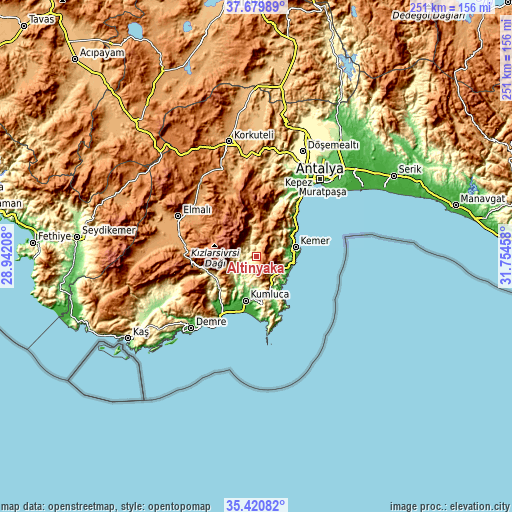 Topographic map of Altınyaka