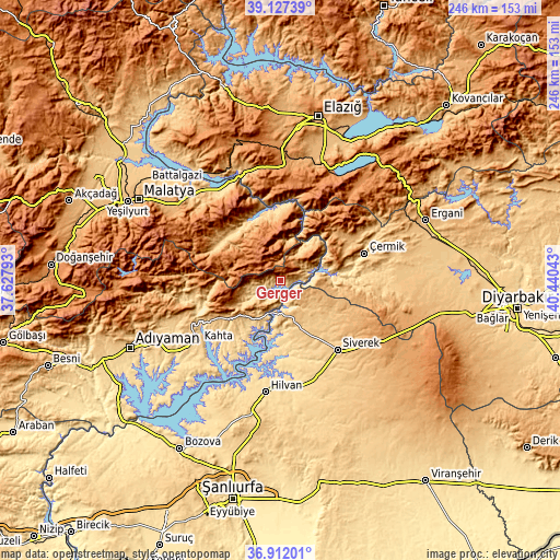 Topographic map of Gerger