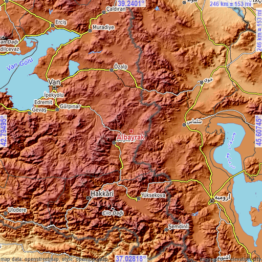 Topographic map of Albayrak