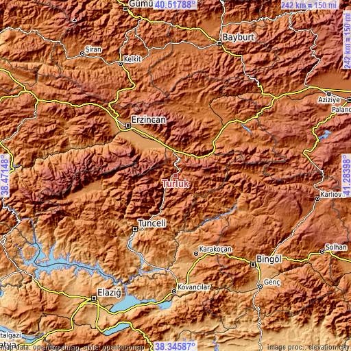 Topographic map of Turluk