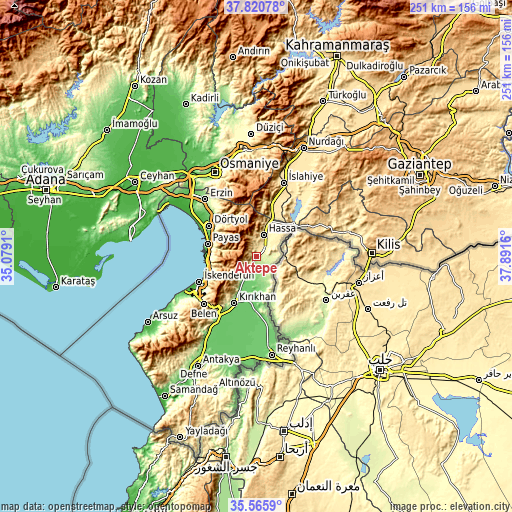 Topographic map of Aktepe