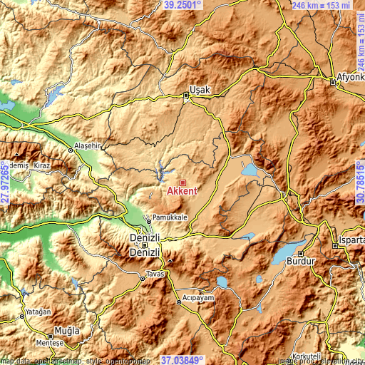 Topographic map of Akkent