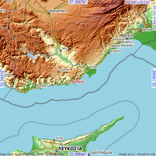 Topographic map of Akdere