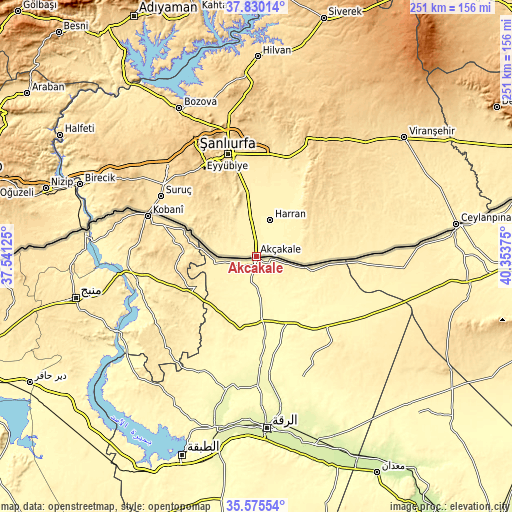 Topographic map of Akçakale