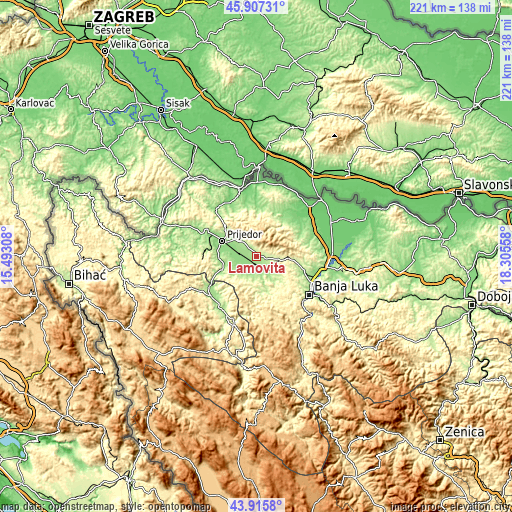 Topographic map of Lamovita