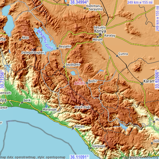 Topographic map of Ahırlı