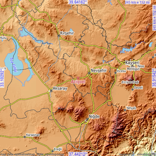 Topographic map of Acıgöl