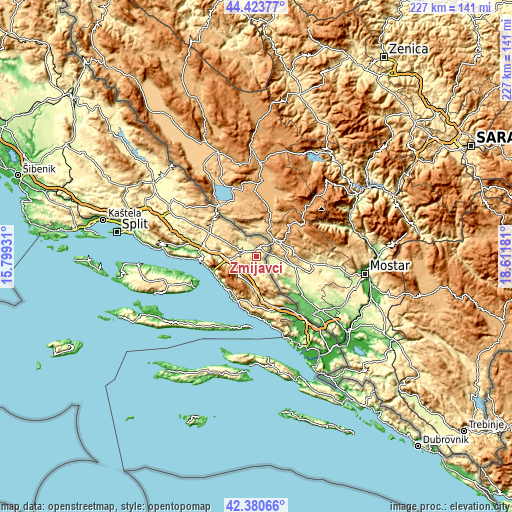 Topographic map of Zmijavci