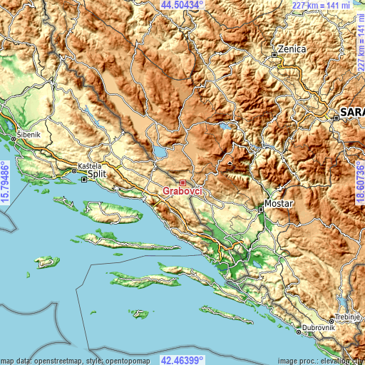 Topographic map of Grabovci