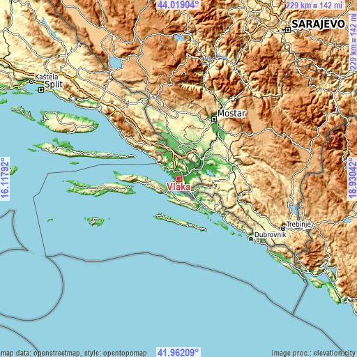 Topographic map of Vlaka