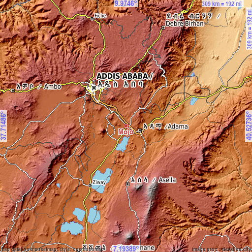 Topographic map of Mojo