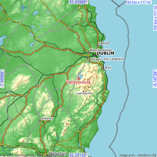 Topographic map of Valleymount