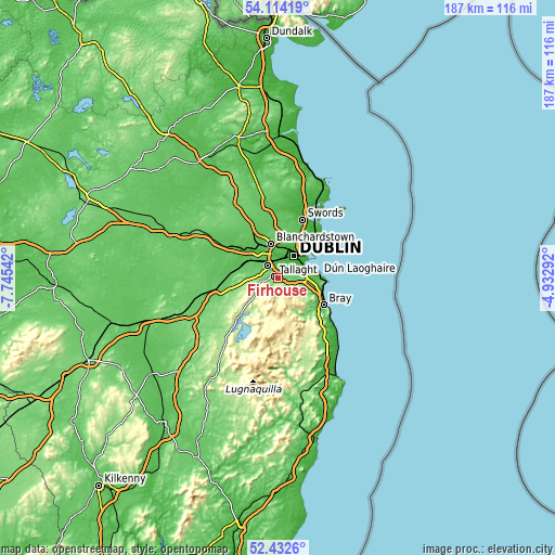 Topographic map of Firhouse