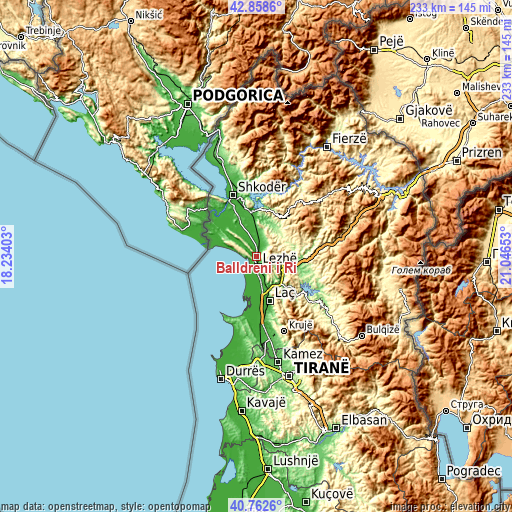 Topographic map of Balldreni i Ri