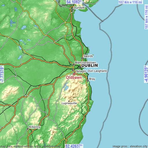 Topographic map of Oldbawn