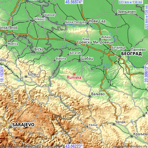 Topographic map of Rumska