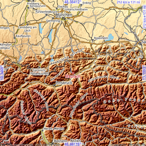 Topographic map of Maurach