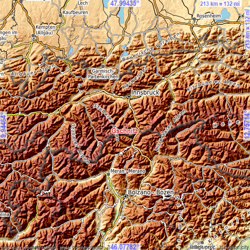 Topographic map of Gschnitz