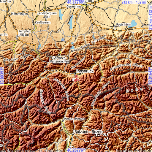 Topographic map of Igls