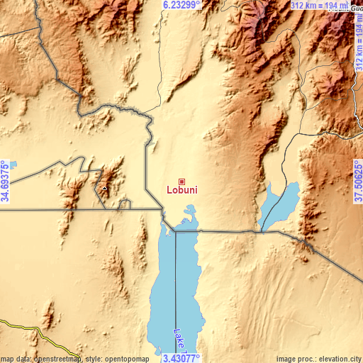 Topographic map of Lobuni
