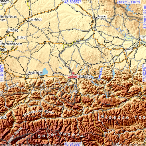 Topographic map of Lehen