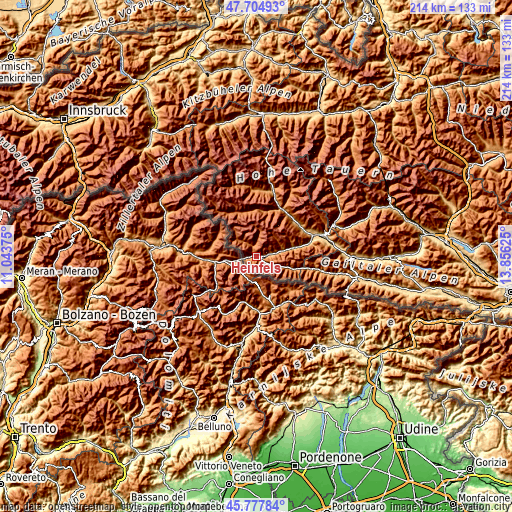 Topographic map of Heinfels