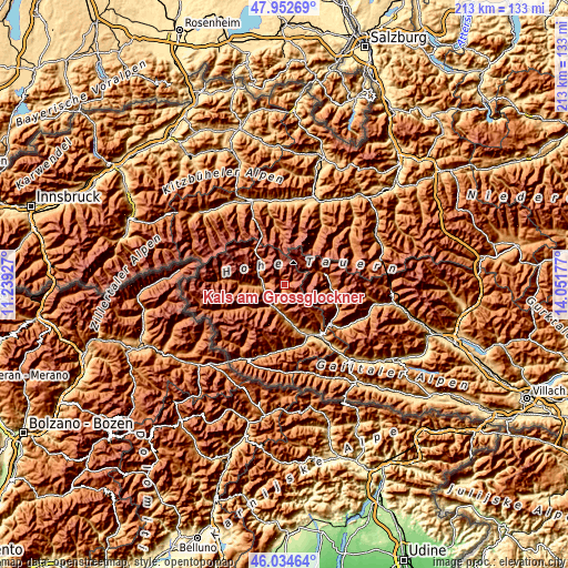 Topographic map of Kals am Großglockner