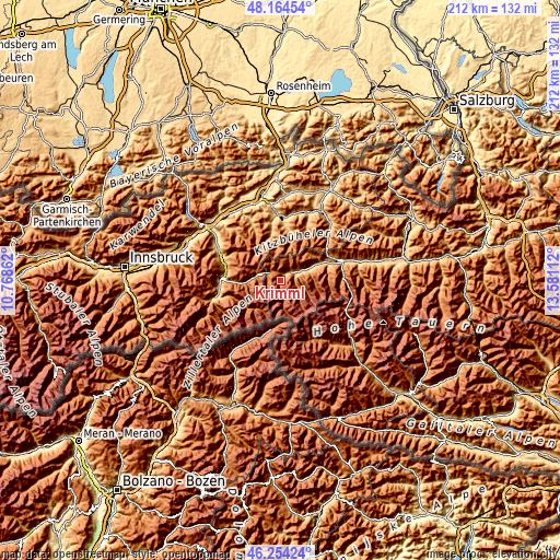 Topographic map of Krimml