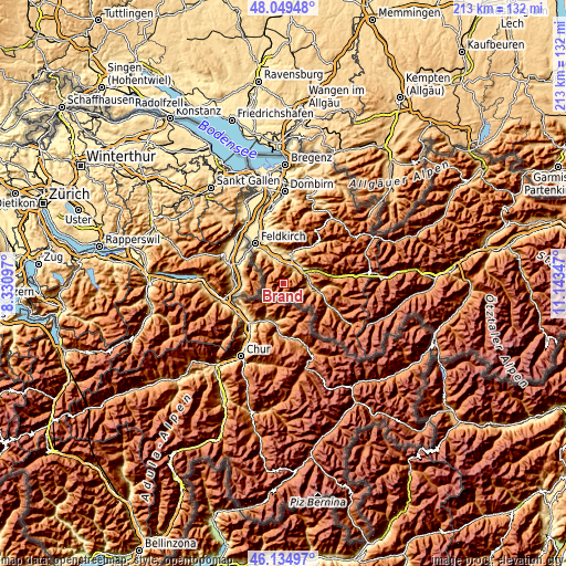 Topographic map of Brand