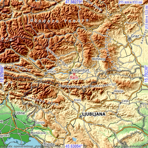 Topographic map of Rain