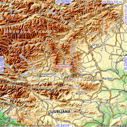 Topographic map of Kleinedling