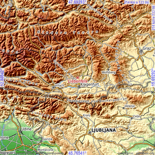 Topographic map of Liebenfels