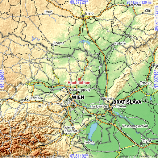 Topographic map of Hochleithen