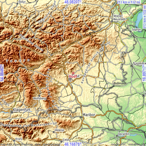 Topographic map of Höf