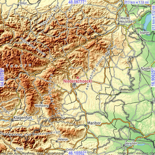 Topographic map of Niederschöckl