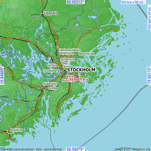 Topographic map of Fisksätra