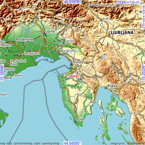 Topographic map of Pobegi