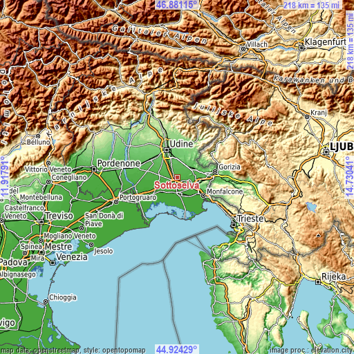 Topographic map of Sottoselva