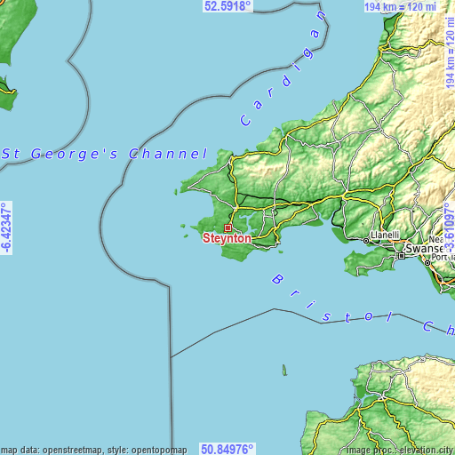 Topographic map of Steynton