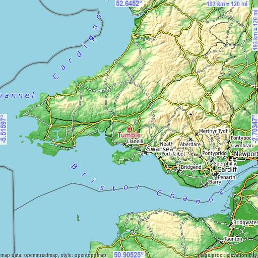 Topographic map of Tumble